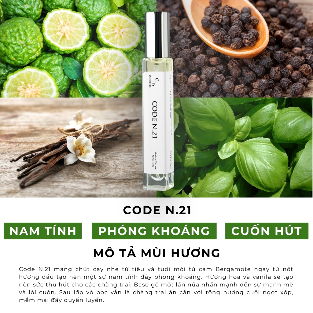 [SET QUÀ 01 TÙY CHỌN MÙI] 02 chai tinh dầu nước hoa CODEDECO 10ml dạng xịt + 4 vial 2.5 mùi ngẫu nhiên | BigBuy360 - bigbuy360.vn