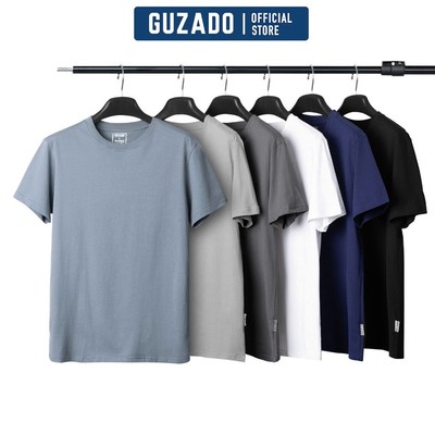Áo Thun Trơn Cotton GUZADO, Dày Dặn Mềm Mát, Thấm Hút Cực Tốt, Co Giãn Thoải Mái GTS05-GCTS25S005