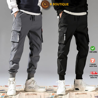 Quần Jogger Túi Hộp Nam Nữ Cạp Chun Bo Gấu Vải Kaki Co Giãn Mềm Mịn Thoải Mái Form Chuẩn (H8N)