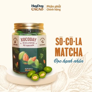 Sô-cô-la Matcha bọc hạnh nhân Xocoday - Hủ 175g - Thơm nồng chocolate cùng hạnh nhân giòn thơm - Heyday