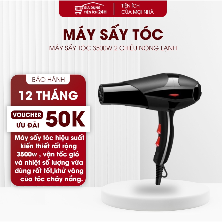 Máy Sấy Tóc Công Suất Lớn 2 Chiều Nóng Lạnh - Máy Sấy Tạo Kiểu Salon Công Suất Lớn Kèm Đầu Thổi Hot _ST1