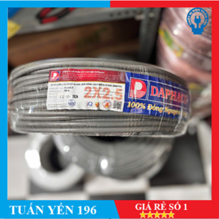 Dây điện đôi 2x2.5 Daphaco-100m dây Fa tròn xám 2 lớp vỏ bọc PVC- Hàng Chính Hãng
