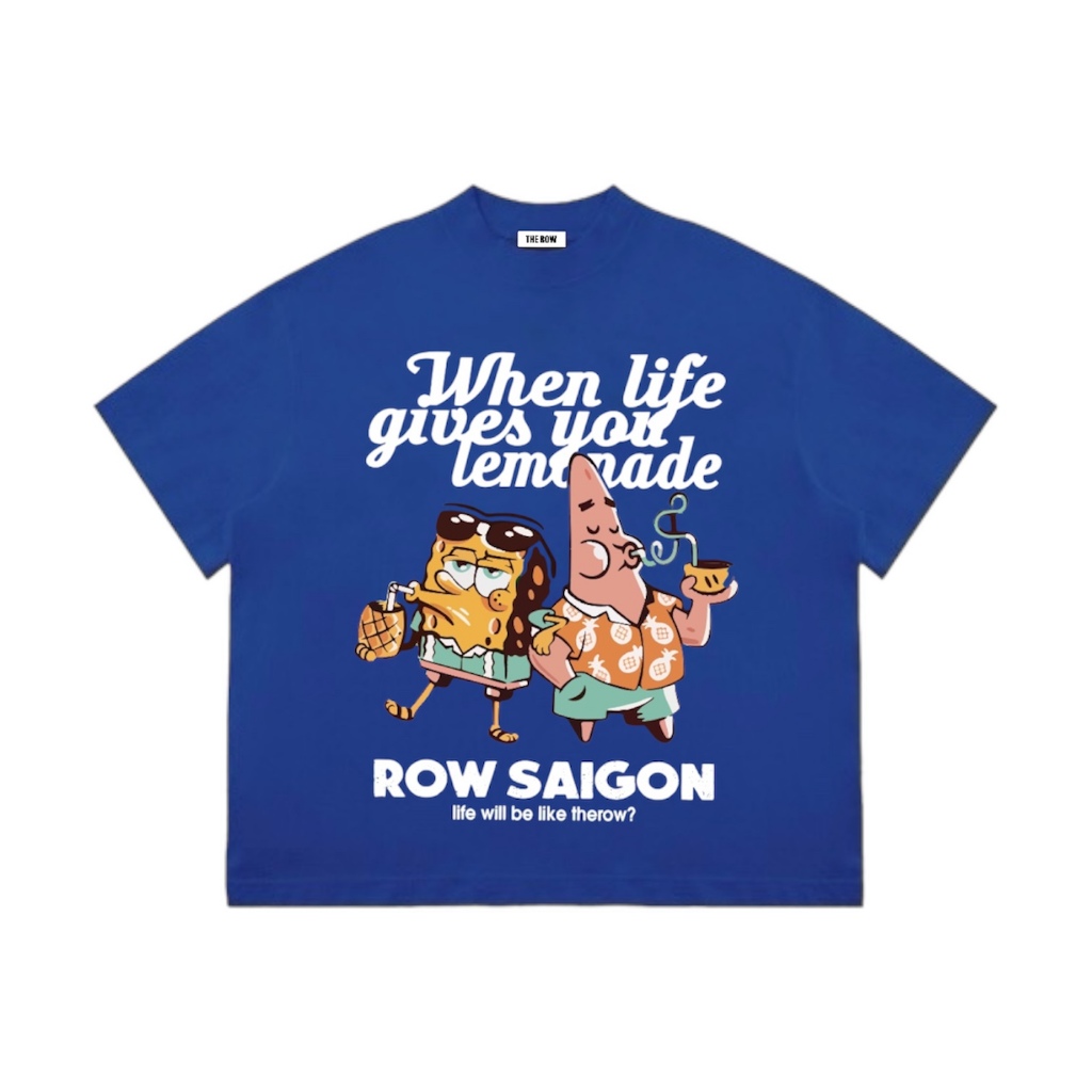 Áo Thun Big Boxy Local Brand THEROW Tay Ngắn Cotton "Patrick & Spongebob " Hoạt Hình Bọt Biển Unisex Nam Nữ Hot Trend | BigBuy360 - bigbuy360.vn