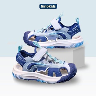 Giày dép trẻ em, Sandal bé trai từ lớp 1 -7, quai dán tiện lợi mũi cong bảo vệ ngón chân chống trơn trượt SB15 NinoKids