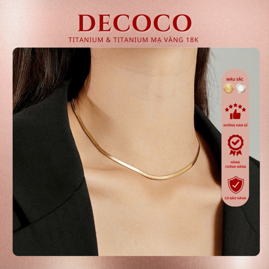 Dây chuyền nữ DECOCO ACC Choker Basic trơn titan không han gỉ
