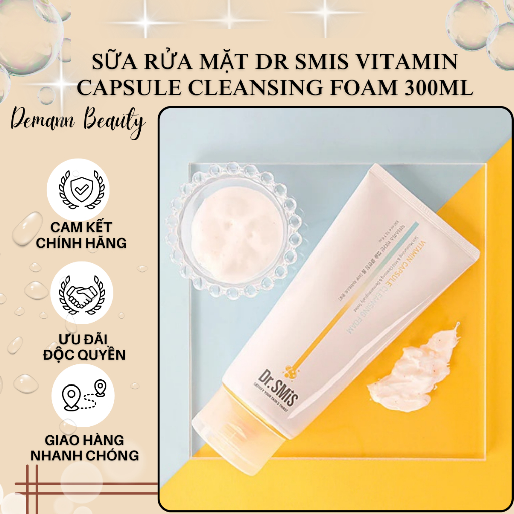 SỮA RỬA MẶT TRẮNG DA MỜ THÂM DR SMIS VITAMIN CAPSULE CLEANSING FOAM 300ml