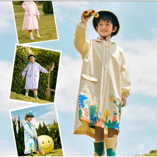 [Khoá kéo + Nút bấm] Áo mưa măng tô Forest cho bé, chất liệu Eva nhẹ nhàng chống thấm tốt