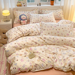 Thanh lý bộ chăn ga cotton poly 4 món hoạ tiết hoạt hình
