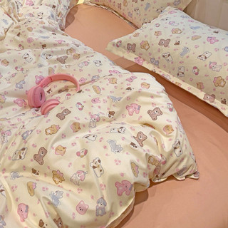 Thanh lý bộ chăn ga cotton poly 4 món hoạ tiết hoạt hình