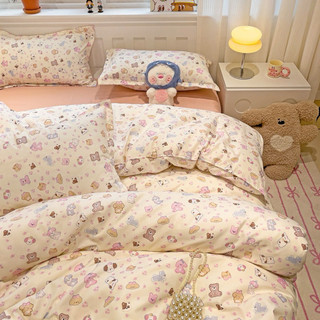 Thanh lý bộ chăn ga cotton poly 4 món hoạ tiết hoạt hình