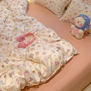 Thanh lý bộ chăn ga cotton poly 4 món hoạ tiết hoạt hình