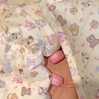 Thanh lý bộ chăn ga cotton poly 4 món hoạ tiết hoạt hình