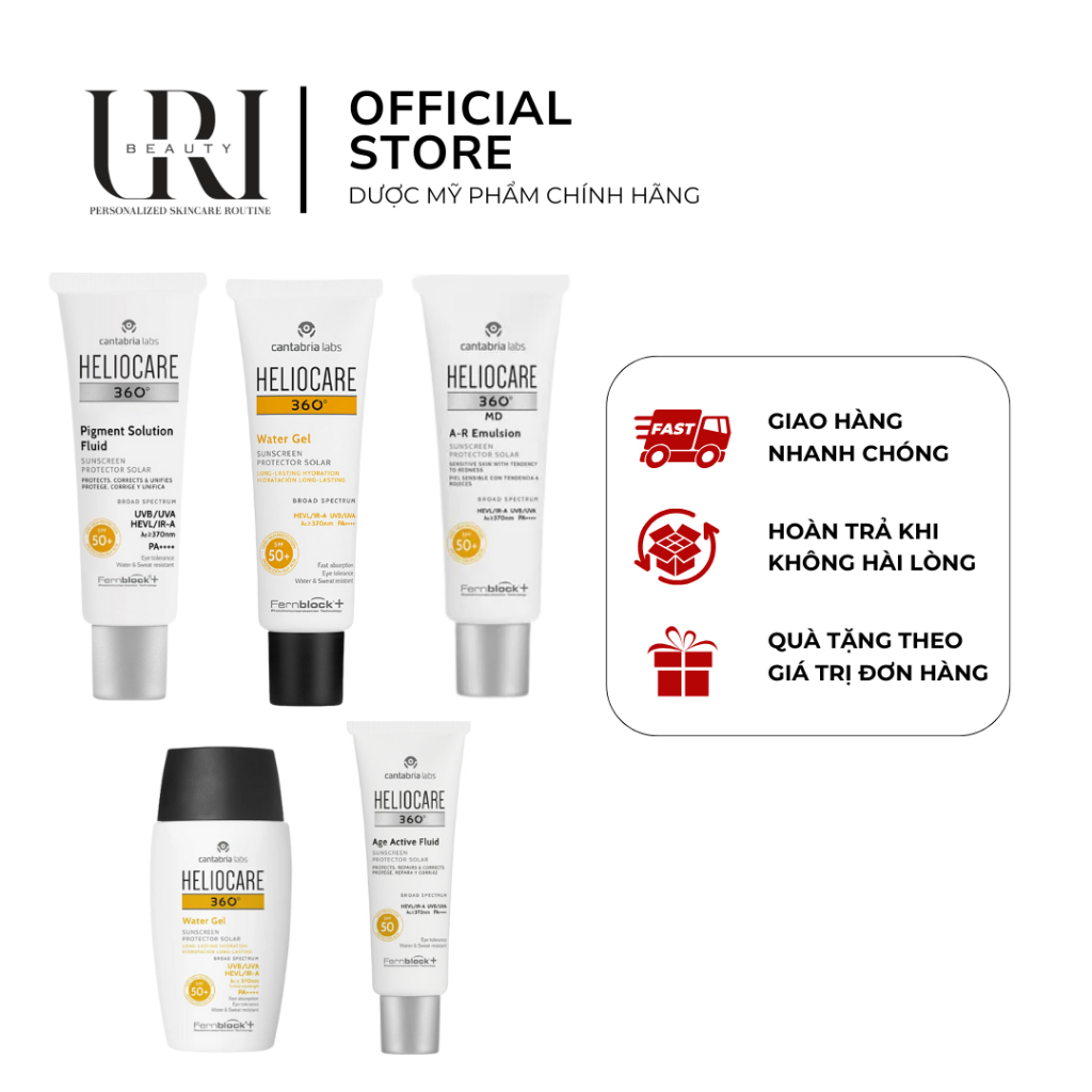 Kem Chống Nắng Phổ Rộng Heliocare Pigment/Mineral/Age/Water/AR 50ml