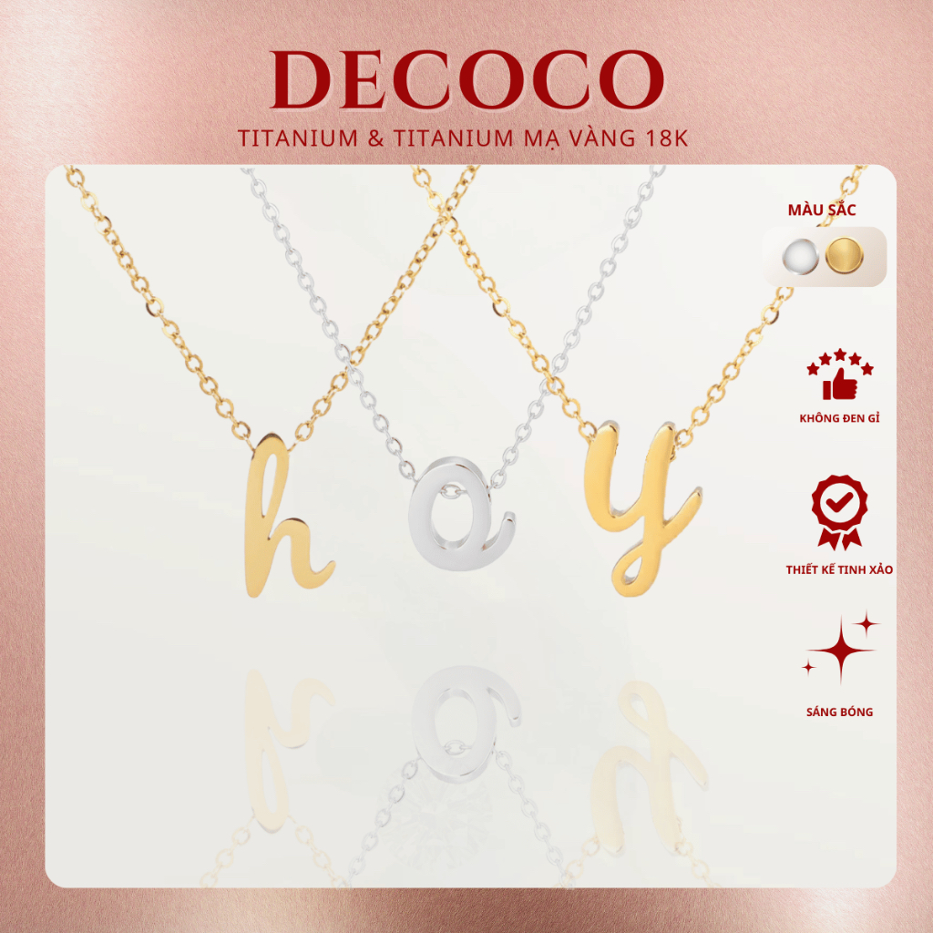 Dây chuyền nữ DECOCO ACC My Name mặt chữ cái theo tên của bạn DECOCO ACC ACCESSORIES