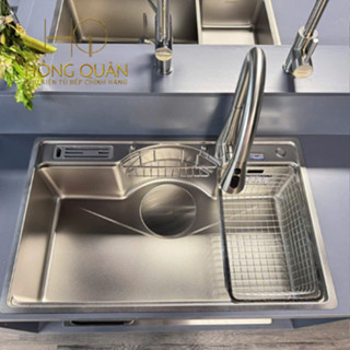  Chậu Rửa Bát 1 Hố Inox 304 Cao Cấp Chậu Rửa Chén 1 Hộc Bồn Rửa Chén Inox EUROGOLD EUD37848GA EUD27848GA Có Giá Cài Dao 
