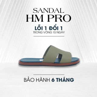 Dép HM Nam Nữ Bản PRO 2025 MS18 Full Box, Màu Olive Green, Đế Phíp Êm Chân, BH 6 Tháng