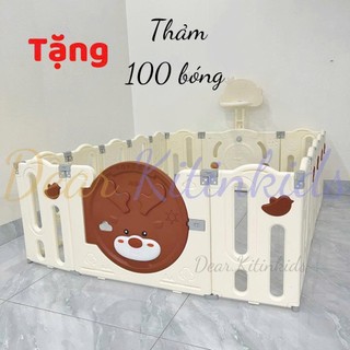 Quây cũi Gấp gọn mẫu TUẦN LỘC dành cho bé có cột bóng rổ - tặng kèm thảm và bóng