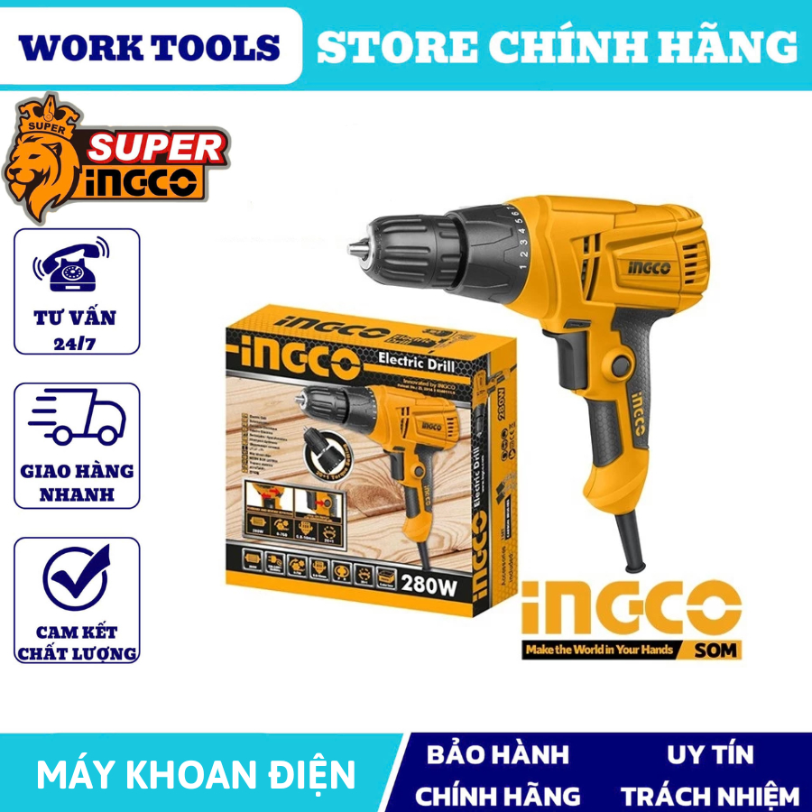 INGCO Máy khoan điện ED2808 (Cam kết Chính Hãng 100%)