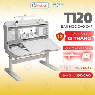  Bàn học cho bé HTDkids T100-T120 Bàn học sinh có giá sách cao cấp tặng kèm đèn học và giá sách 