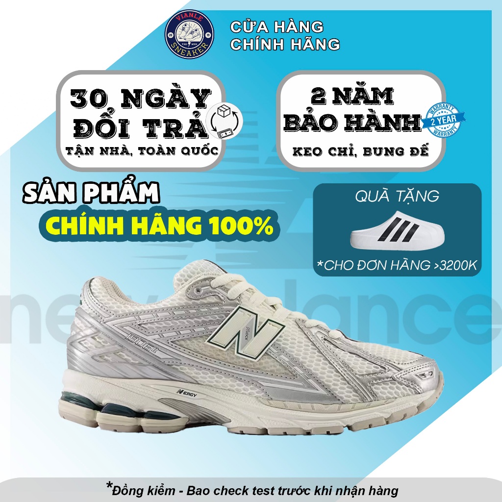 [CHÍNH HÃNG] Giày New.Balance 1906R ‘Silver Metalic’ thể thao kết hợp thời trang, màu trắng phối viề