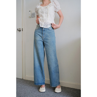 LENCLOTHING Quần jeans nữ 12943 - quần jeans thụng thêu trái tim