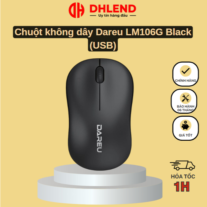 Chuột không dây Dareu LM106G Black (USB)