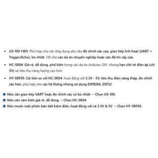 Cảm Biến Siêu Âm US-100 Y401/ HY-SRF05/ HC-SR04
