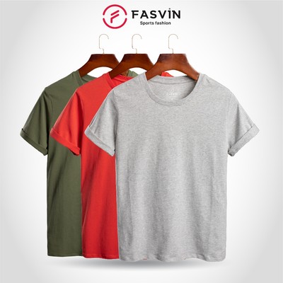 Áo Thun Nam COTTON FASVIN Vải Mềm Mát Co Giãn Hàng Nhà Máy TS20218.HN