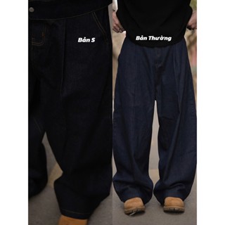 Quần jeans form rộng indigo raw chất vải denim cao cấp gấp ly THEM Studio, quần jeans unisex basic street style