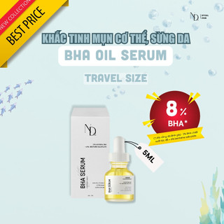 Tẩy tế bào Chết, Giảm mụn thâm viêm, Thu Nhỏ Lỗ Chân Lông,... BHA Serum ND 8% 5ml