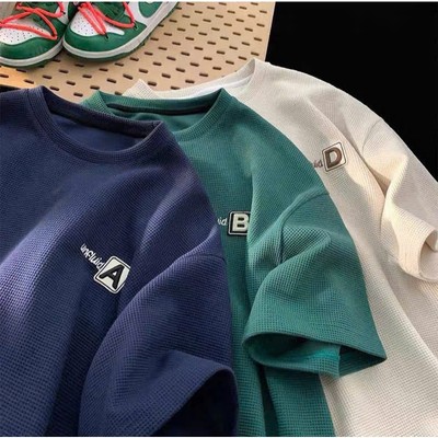 Áo Thun Thêu Chữ ABCD NAD Unisex - Áo Phông Nam Nữ Tay Lỡ Form Rộng Chất Liệu Cotton Tổ Ong Thoáng Mát