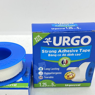 Băng keo lụa có độ dính cao Urgo syval Strong Adhessive size 1.25cm x 5m cố định băng gạc (1 cuộn)