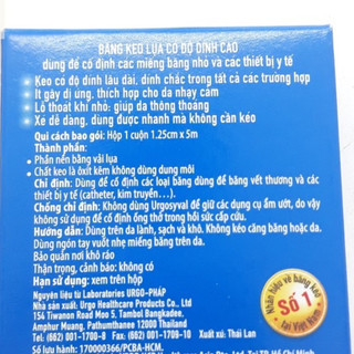 Băng keo lụa có độ dính cao Urgo syval Strong Adhessive size 1.25cm x 5m cố định băng gạc (1 cuộn)