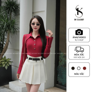  AD09 - Áo Thun Nữ Có Cổ Dài Tay Ôm Body Chất Thun Rayon Cao Cấp Co Giãn Mềm Mịn Thanh Lịch Sang Trọng 