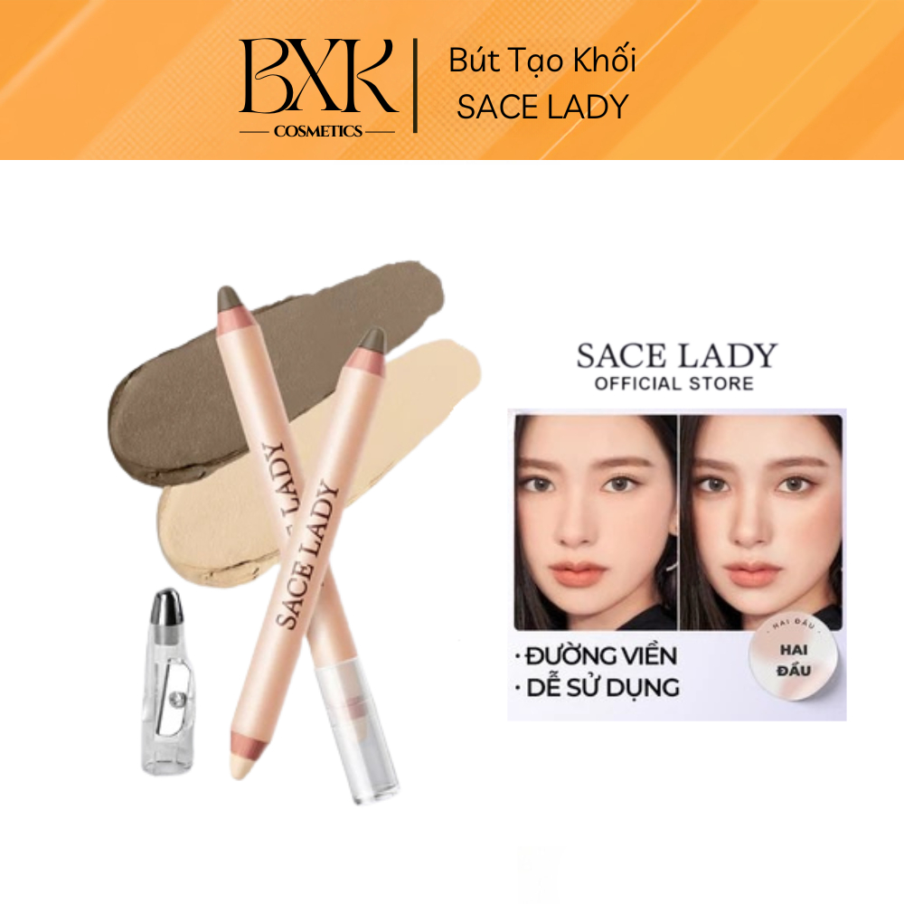 Bút Tạo Khối SACE LADY Hai Đầu Bút Kẻ Bọng Mắt Trang điểm Mượt Mà Tự Nhiên Lâu Trôi BXK COSMETICS
