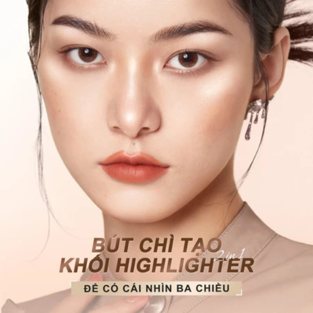 Bút Tạo Khối SACE LADY Hai Đầu Bút Kẻ Bọng Mắt Trang điểm Mượt Mà Tự Nhiên Lâu Trôi BXK COSMETICS