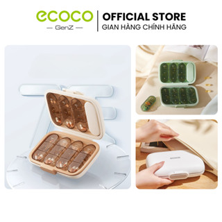  Hộp chia thuốc 7 ngày ECOCO tích hợp nghiền thuốc di động thế hệ mới thiết kế nhỏ gọn thông minh bảo vệ thuốc chống ẩm 