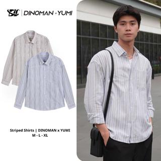 Sơ Mi Kẻ Sọc Nam Nữ Dinoman x Yumi Chất Liệu Linen Kẻ Xước Mềm Form Oversize Trẻ Trung - SM012