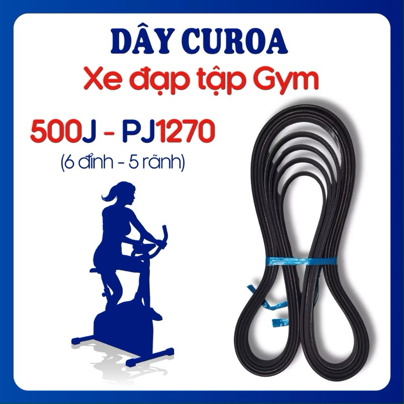 Dây curoa xe đạp tập, máy chạy bộ tập Gym 6 đỉnh 5 rãnh - Hàng nhập cao cấp