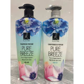 Combo Dầu Gội và Dầu Xả Elastine Pure Breeze huơng hoa hồng và hoa linh lan thanh khiết600g/chai