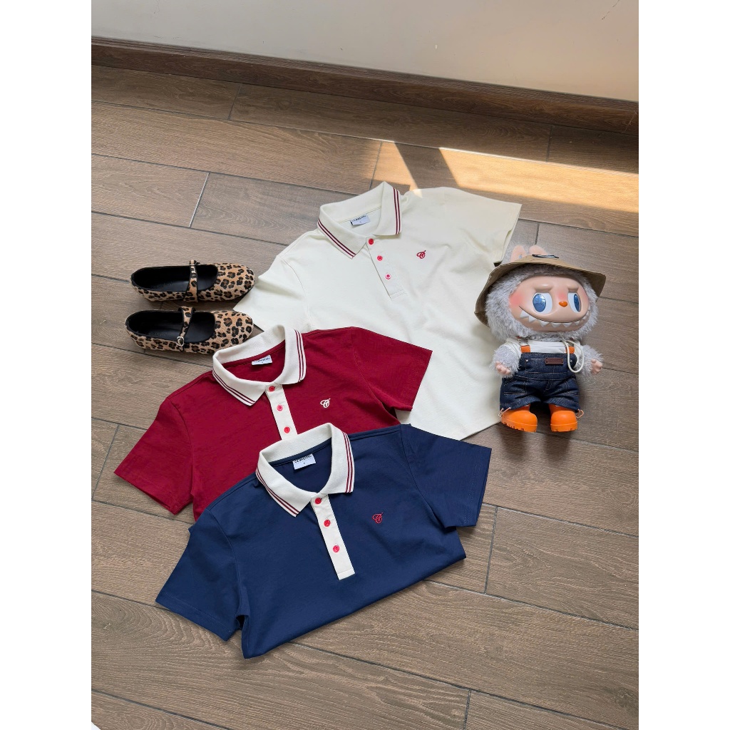 Áo Baby Polo CEMMERY Local Brand Puffy Áo Polo Nữ Tay Ngắn Cotton 2 Chiều Logo Thêu Nổi Khối 3 Màu | BigBuy360 - bigbuy360.vn