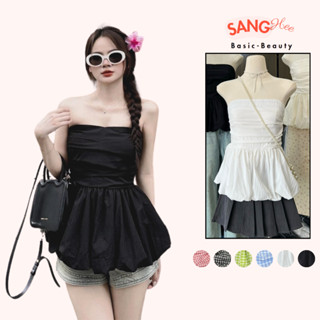 Áo Quây Cúp Ngực Bồng Sang Chảnh , Áo Cúp Ngực Bánh Bèo Kẻ Caro, Trơn