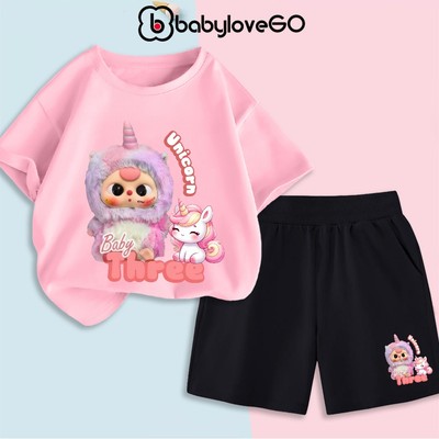Bộ bé gái BabyloveGO 2026 bộ thun cotton cho bé mềm mịn thoáng mát in hình độc đáo B-BB02