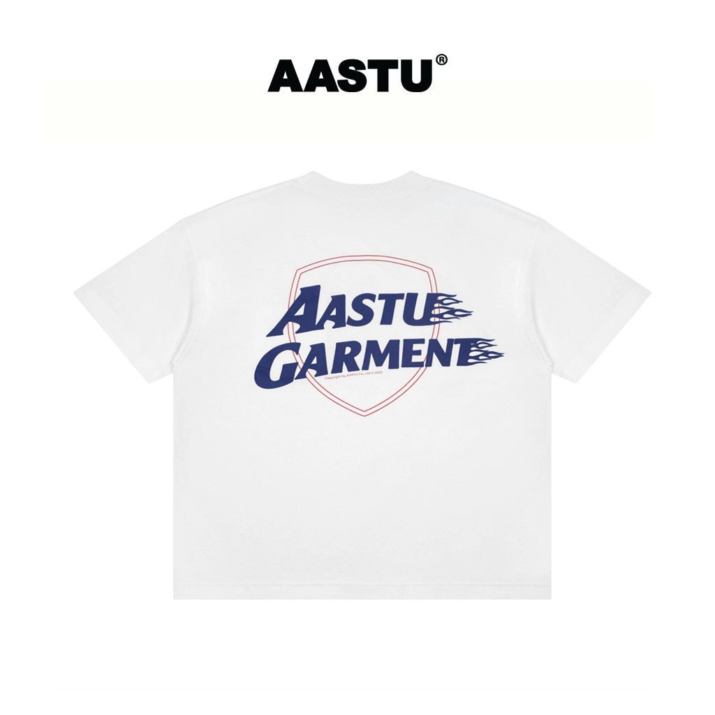 Aa stu - Áo thun aastu Garment Logo Form Boxy Local Brand Unisex Vải Cotton 100% / White