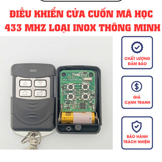 Điều khiển cửa cuốn MÃ HỌC 433 mhz loại Inox thông minh học tay đang dùng (Có Hướng dẫn cài đặt)