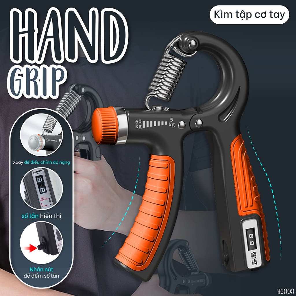 BG- Kìm Tập Cơ Tay,Kìm Bóp Tay Dụng Cụ Tập Gym Tại Nhà Điều Chỉnh Lực Có Đếm