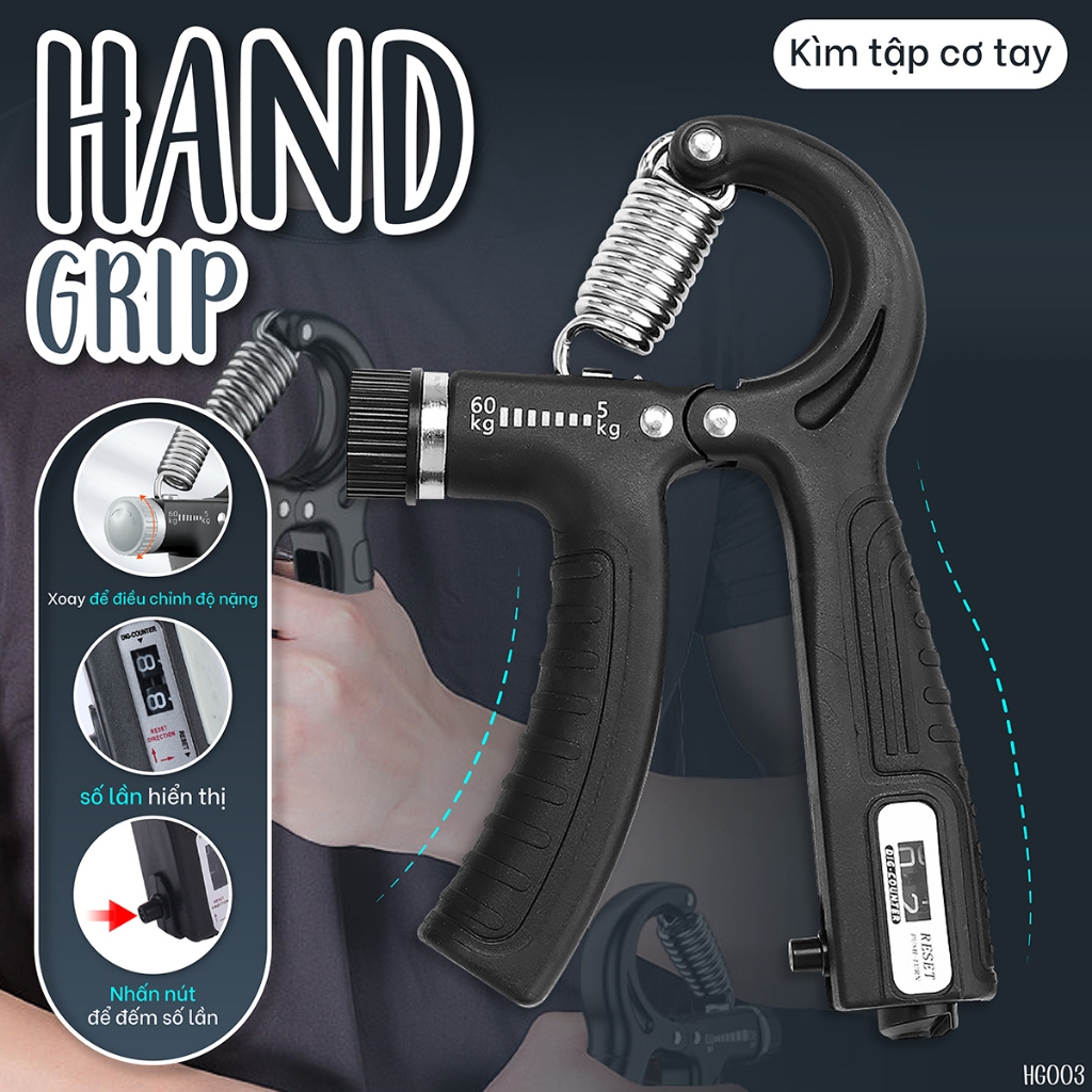 BG- Kìm Tập Cơ Tay,Kìm Bóp Tay Dụng Cụ Tập Gym Tại Nhà Điều Chỉnh Lực Có Đếm