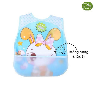 Yếm ăn dặm chống thấm cho bé, yếm ăn silicon chống bẩn có máng hứng thức ăn cho trẻ sơ sinh