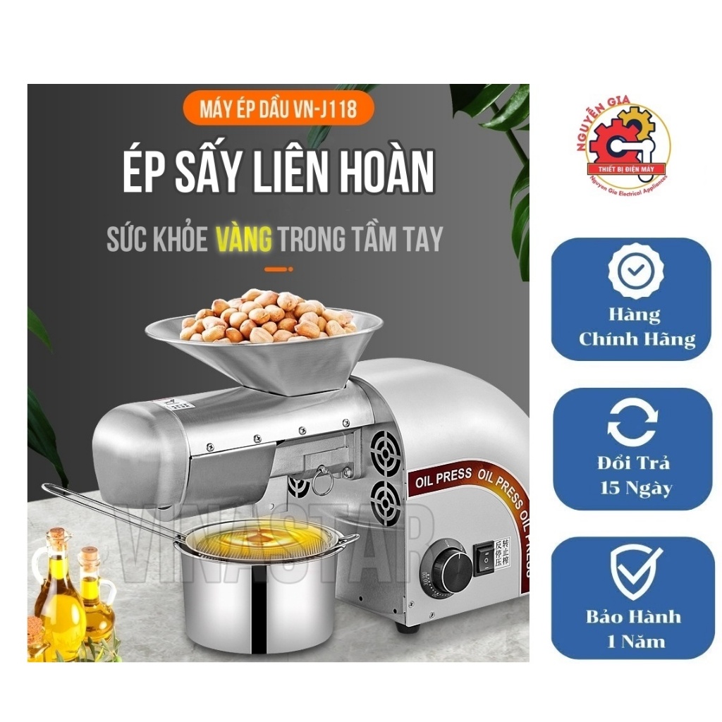 Máy Ép Dầu Tích Hợp Ép Hoa Quả J168 -Máy Ép Dầu VN-J168: Lựa Chọn Tốt Cho Sức Khỏe Và Trái Tim-Công 