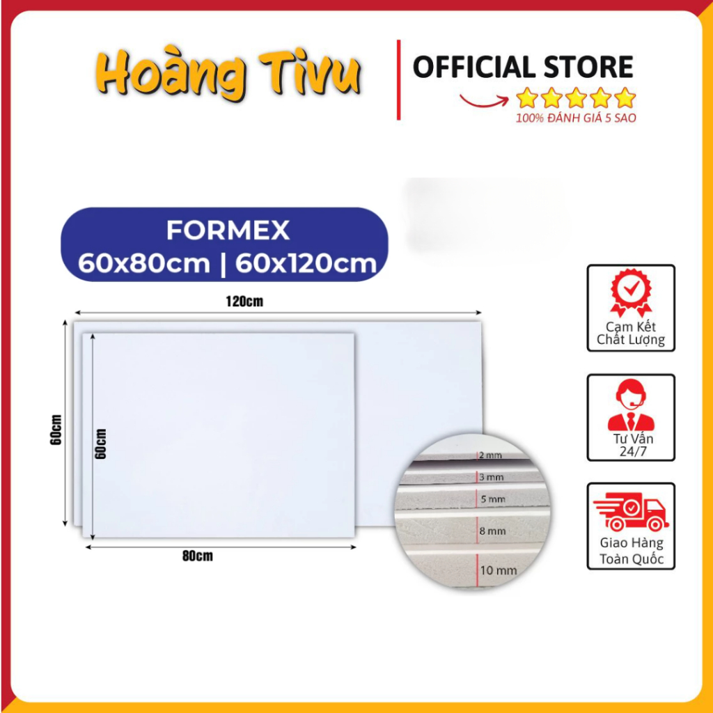 Bìa Formex Khổ 40x60cm -2mm-3mm-5mm-8mm-10mm Loại Cứng, Tốt